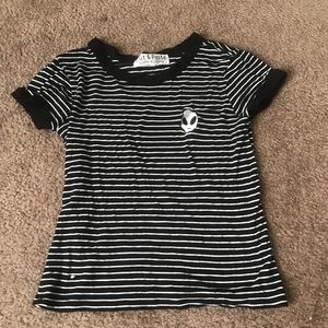 Striped alien shirt